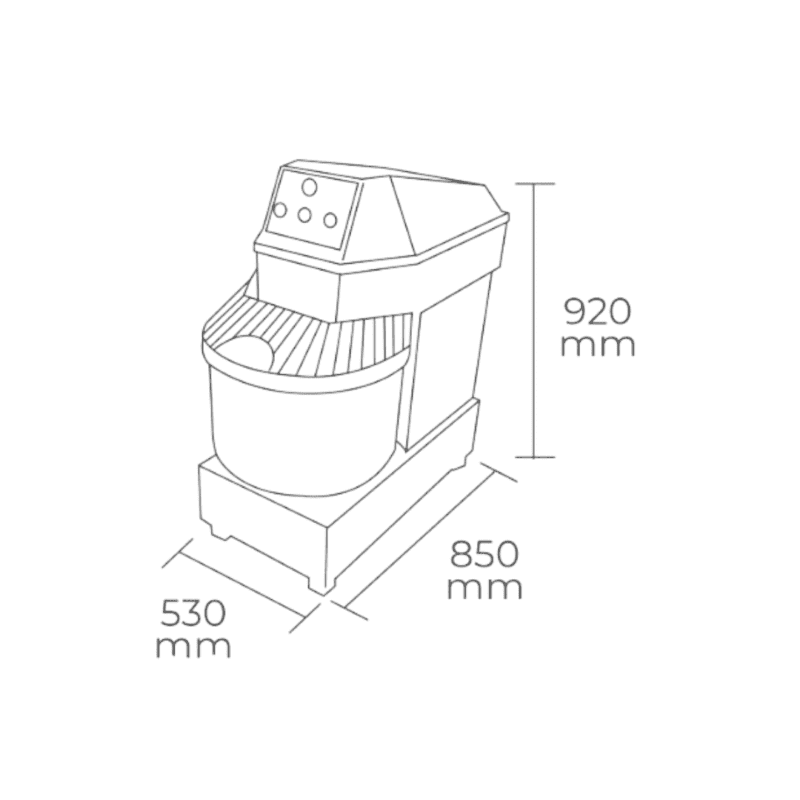 Amasadora Industrial 22 Kg HS50 | MAIGAS - Imagen 2