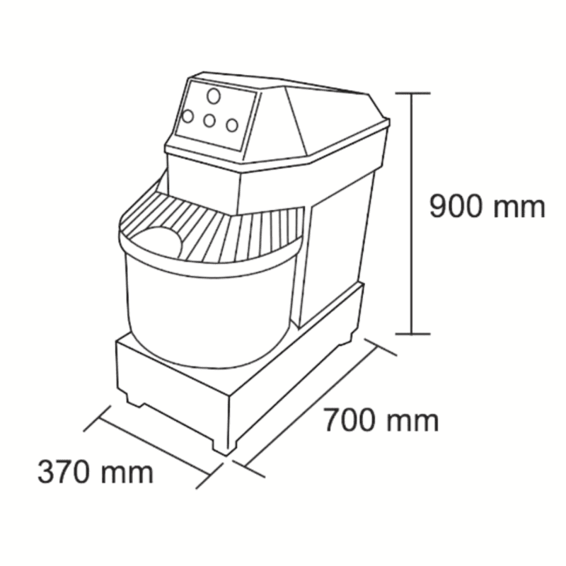 Amasadora Industrial 12 Kg HS30 | MAIGAS - Imagen 4