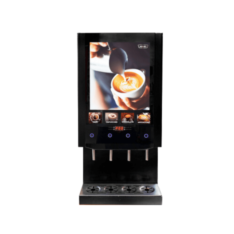 Máquina de café automática Gaia 4 sabores ideal para oficinas y cafeterías.