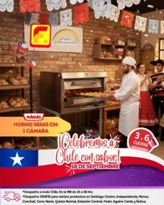 ¿Cuál es tu empanada🥟 favorita para este próximo 18? 🔥 ¡Sabor chileno, calidad Maigas! 🇨🇱 Desde la #empanada 🥟más crujiente hasta el pan amasado 🥖 más tierno, el #horno #Maigas de 58x65 cm es tu aliado perfecto. 🛡️ Diseñado para ofrecer rendimiento y calidad superior, es el secreto para deleitar a tus clientes con el sabor auténtico de nuestras tradiciones. 🎊 ✨ Eleva la calidad de tus preparaciones. 💳 Compra con 3 y 6 cuotas sin interés. 📦 Envío a todo el país. GRATIS en RM. (Zonas seleccionadas). 🧑‍🍳 ¿Listo para hornear la tradición? 🛒¡Cotiza el tuyo ahora‼️ #FiestasPatrias #Chile #18deSeptiembre #HornoMaigas #Panaderia #Emprendimiento #MundoGastronomico