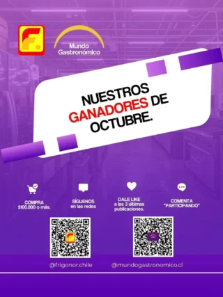 🏆 ¡Nuestros ganadores de octubre ya están celebrando! Y tú, ¿qué esperas para participar? 😎 ✅ Compra sobre $100.000 ✅ Síguenos en @frigonor.chile y @mundogastronomico.cl ✅ Da like y comenta PARTICIPANDO 🔥 ¡Cada compra es una nueva oportunidad! #Frigonor #MundoGastronómico #PremiamosTuEsfuerzo #SorteoMensual #EquiposParaEmprender